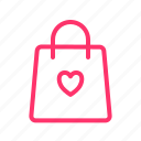 bag, love, heart, valentine, shopping, cart, wedding