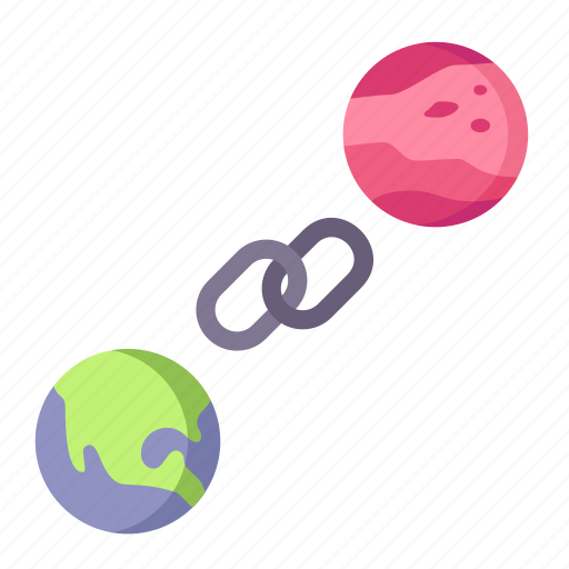 Planets, link, connection, earth, mars icon - Download on Iconfinder