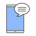 chat, dialog, message, phone, smartphone, speech bubble, texting