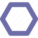 hexagon, outline, symbol, bookmark