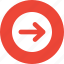 arrow, right, round, button 