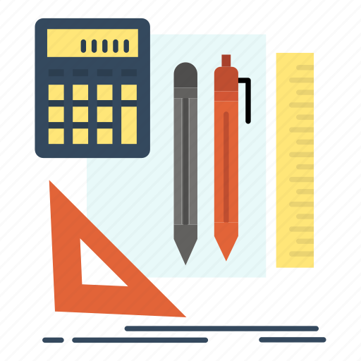 Book, calculator, pen, stationary icon - Download on Iconfinder