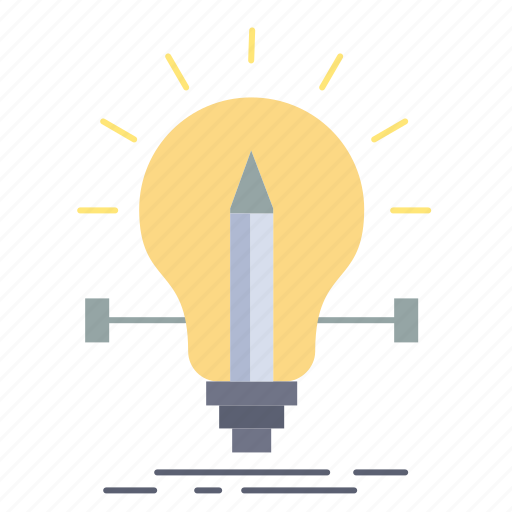 Bulb, creative, light, pencil, solution icon - Download on Iconfinder