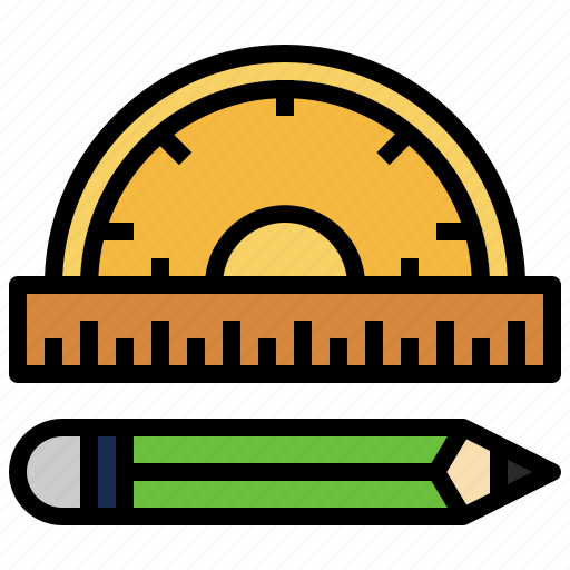 Drafting tools, drawing tools, geometry tools, protractor, ruler icon -  Download on Iconfinder