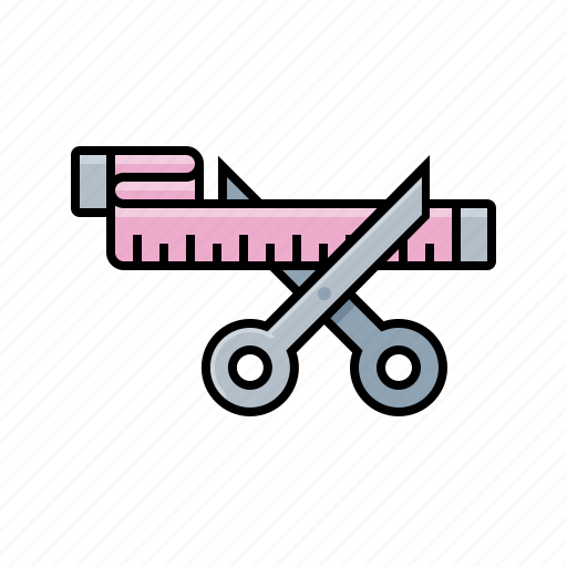 Measurements, scissors, tape measure, weight loss icon - Download on Iconfinder
