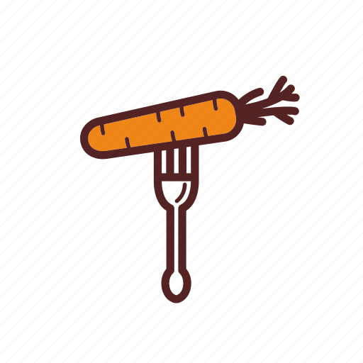 Carrot, fork, fresh, meal, vegan, vegetarian icon - Download on Iconfinder