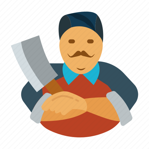 Butcher, butchery, cutter, man, meat, slaughterman icon - Download on Iconfinder