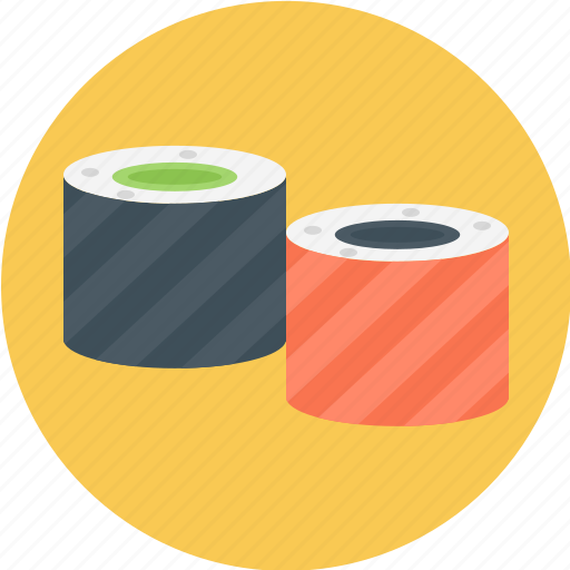 Black and red sushi, japanese food, roll, sushi, sushi roll icon - Download on Iconfinder