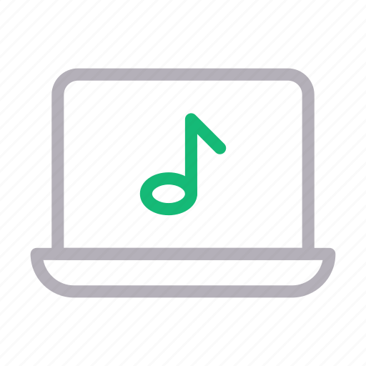 Laptop, media, mp3, music, play icon - Download on Iconfinder