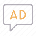 ad, advertisement, bubble, marketing, message