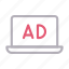 ads, advertisement, laptop, marketing, notebook 