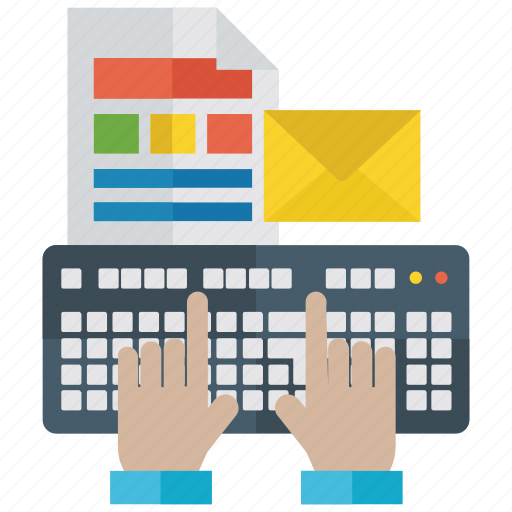 Computer keyboard, data entry, keyboard typing, typewriting, typing letter, typing mail icon - Download on Iconfinder