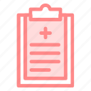clipboard, document, medical, report