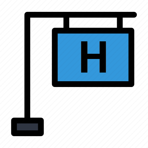Board, direction, h, health, hospital, medical, sign icon - Download on Iconfinder