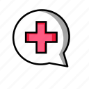 medical, bubble, chat, chats, communication, help, message