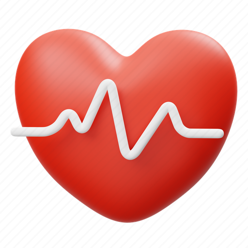 Heart, love, heart rate, health, care, healthcare 3D illustration - Download on Iconfinder
