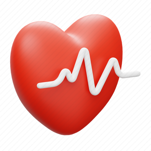 Heart, heart rate, love, valentine 3D illustration - Download on Iconfinder