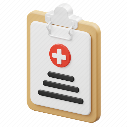 Medical, report, clipboard, file, data, health, healthcare 3D illustration - Download on Iconfinder