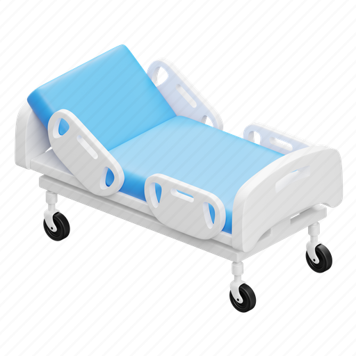 Patient, bed, furniture, interior, hospital 3D illustration - Download on Iconfinder