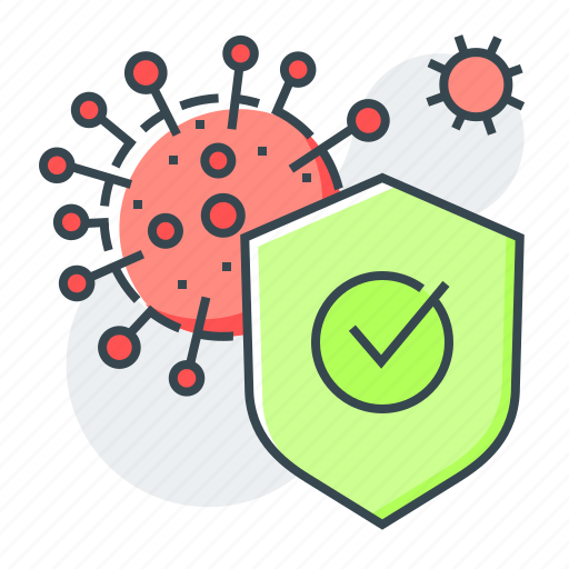 Bacteria, check mark, disease, protection, safety, shield, virus icon - Download on Iconfinder