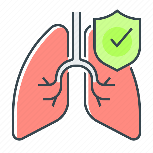 Check, lung, mark, protection, safe, shield, tick icon - Download on Iconfinder