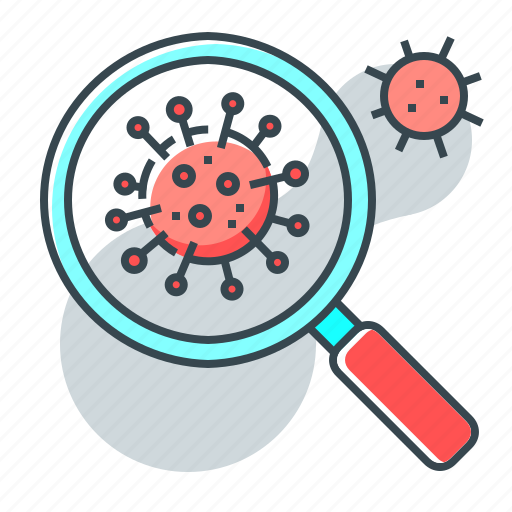 Biology, coronavirus, magnifier, research, virus icon - Download on Iconfinder