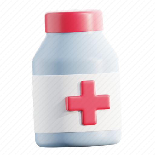 Medical, health, hospital, care, pill jar 3D illustration - Download on Iconfinder