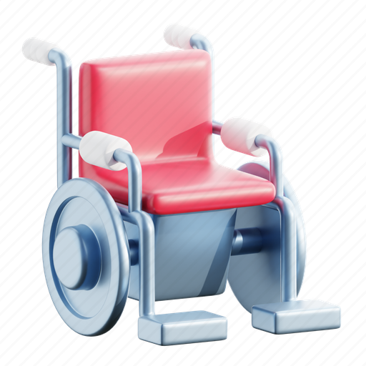 Wheelchair, medical, health, hospital, care 3D illustration - Download on Iconfinder