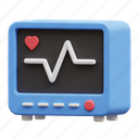 ecg, ekg, monitor, machine, electrocardiogram, cardiogram, medical 