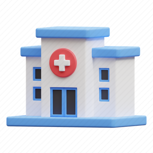 Hospital, clinic, health, care, healthcare, medical, building 3D illustration - Download on Iconfinder