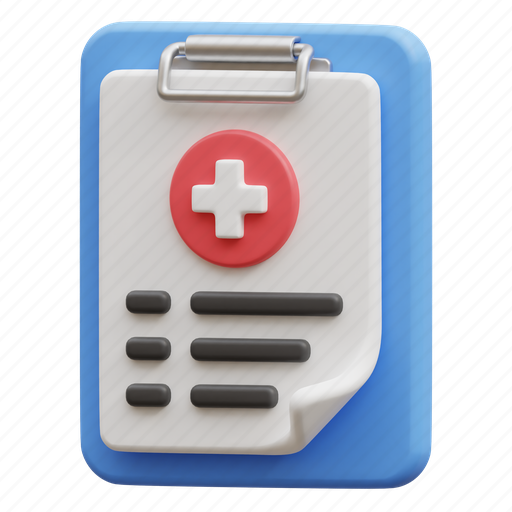 Medical, health, report, history, document, clipboard 3D illustration - Download on Iconfinder