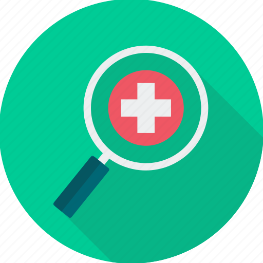 Emergency, firstaid, health, healthcare, medical, red cross, search icon - Download on Iconfinder