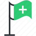 ensign, flag, hospital flag, hospital symbol, insignia 