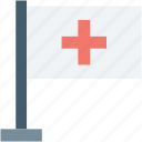 ensign, flag, hospital flag, hospital symbol, insignia