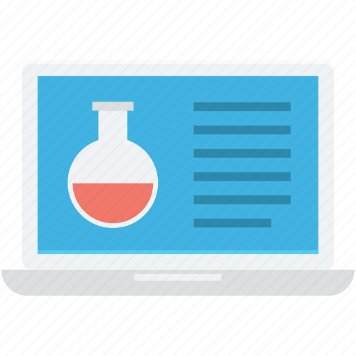 Flask, laptop, laptop pc, notebook, science icon - Download on Iconfinder