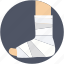 feet plaster, foot, fracture, injury plaster, limb plaster 