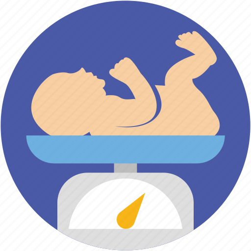 Baby weight, infant, newborn baby, weighing, weight scale icon