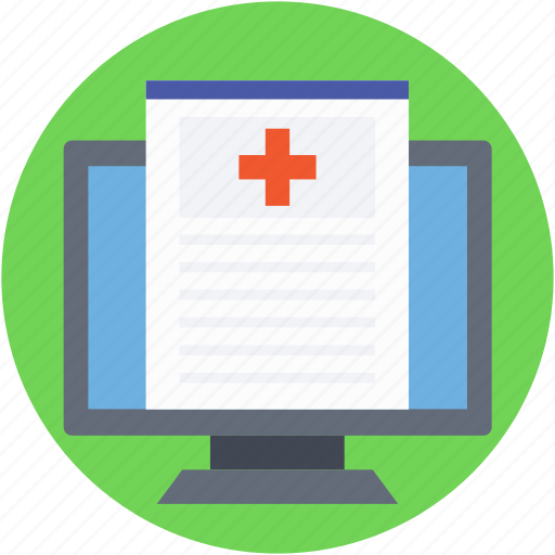 Hospital records, monitor, online aid, online first aid, prescription icon - Download on Iconfinder