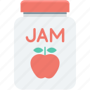 apple jam, apple jelly, jam jar, marmalade, preserved food