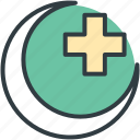 hospital logo, hospital sign, hospital symbol, medical cross, moon