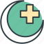 hospital logo, hospital sign, hospital symbol, medical cross, moon 