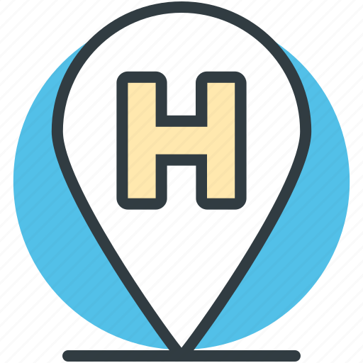 Health clinic, hospital direction, hospital location, hospital pin, location pin icon - Download on Iconfinder