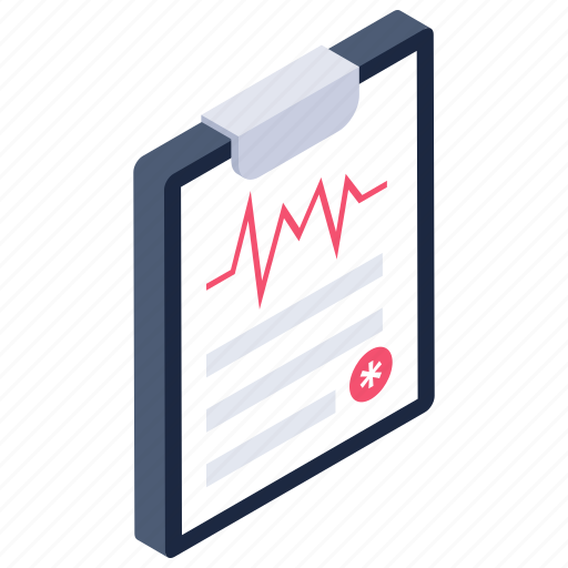Heartbeat report, ecg report, medical report, medical file, medical document icon - Download on Iconfinder
