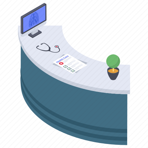Clinic reception, front desk, front office, help desk, hospital reception, reception icon - Download on Iconfinder