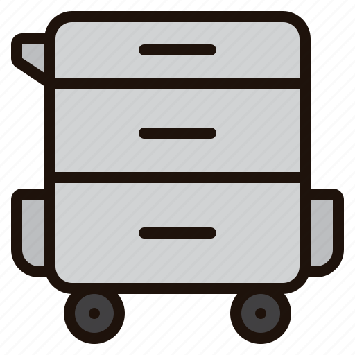Trolley, cart, cabinet, hospital, medical, equipment, health icon - Download on Iconfinder