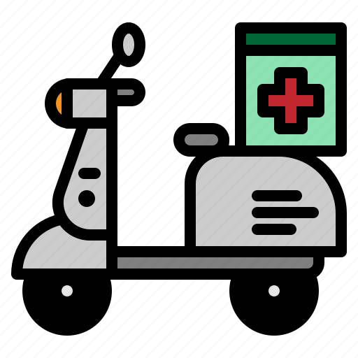Medical, delivery, motorcycle, hospital, pharmacy icon - Download on Iconfinder
