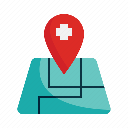 Direction, gps, hospital, location, map, navigation, pin icon - Download on Iconfinder