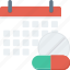 calendar, date, drug, event, medical, schedule 