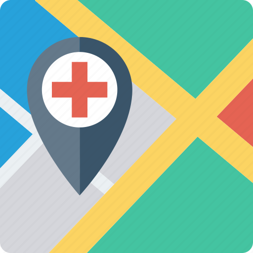 Direction, hospital, location, map, pin icon - Download on Iconfinder