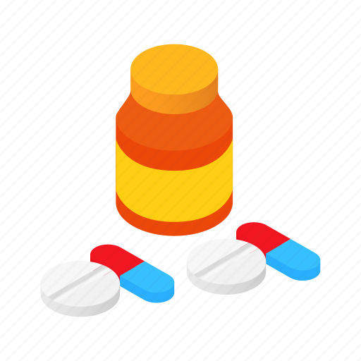 Bank, chemistry, dose, drug, isometric, pill, tablet icon - Download on Iconfinder